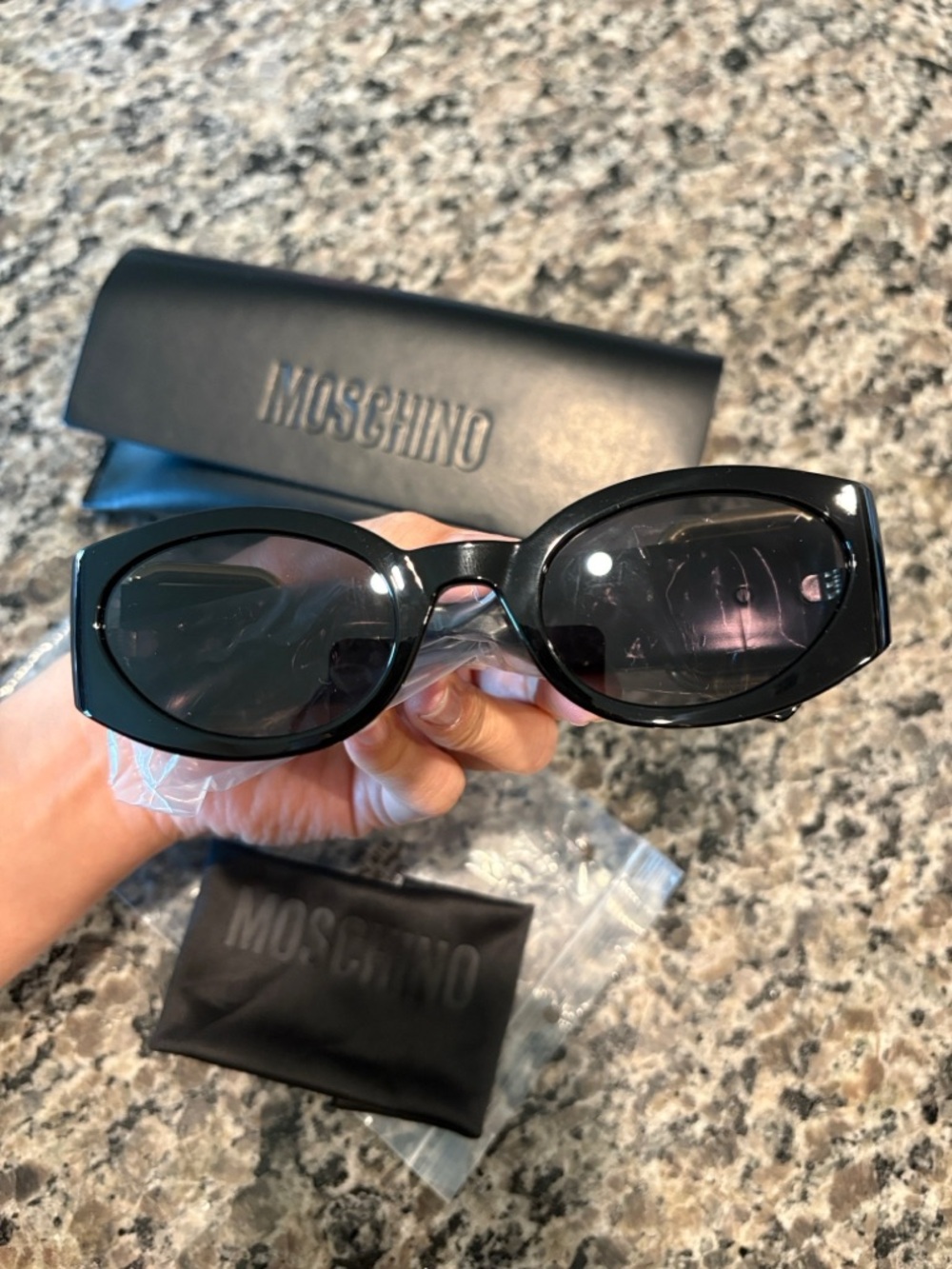 Moschino Black Oval Frame Sunglasses - Women NWT